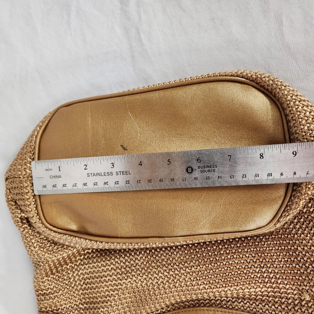 Mondani New York Handbag Woven Gold Tone Evening Formal Purse - Picture 6 of 12